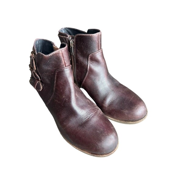 Ugg Volta Brown Leather Ankle Booties Size 8 - Picture 3 of 6